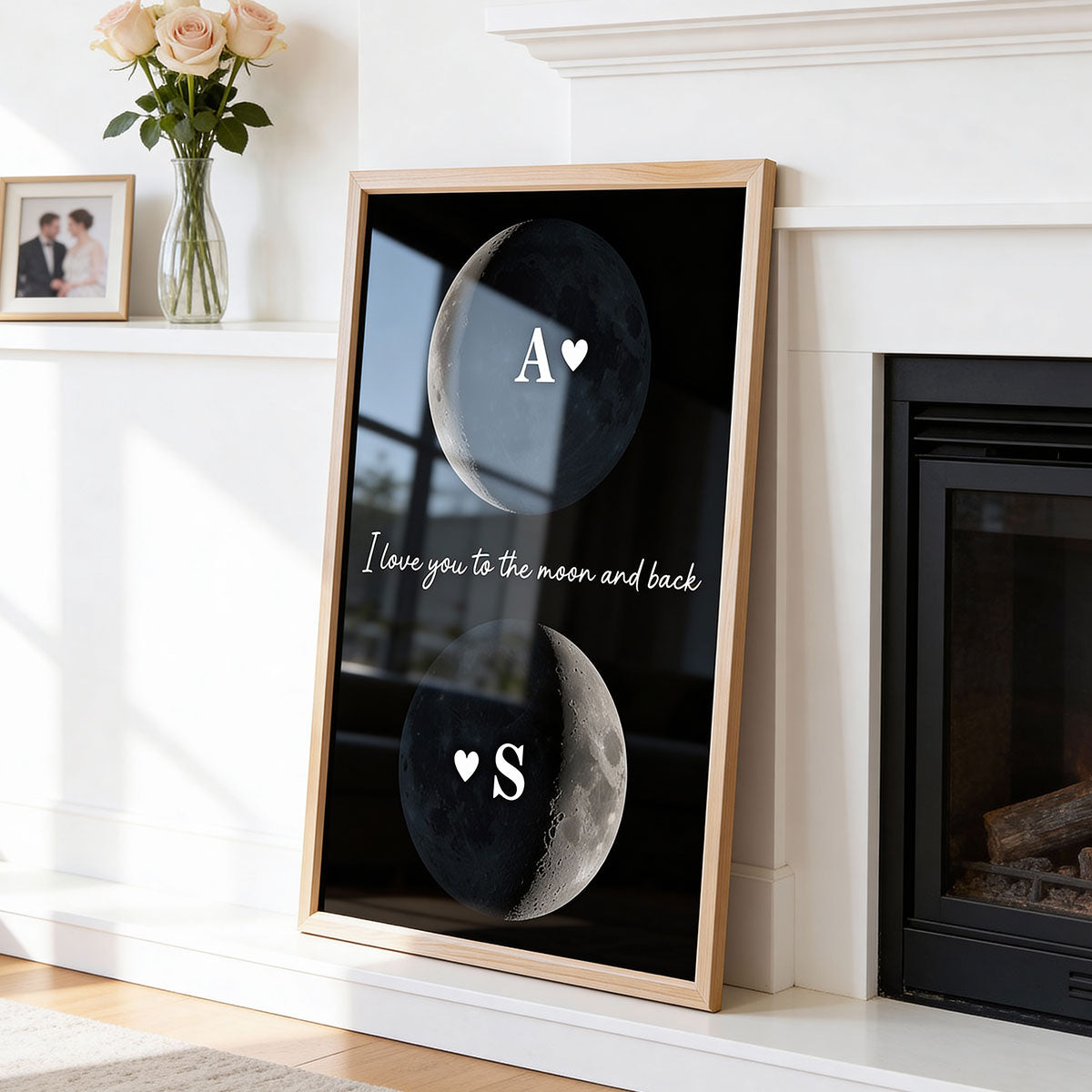 Custom Couple Birth Date Moon Phase - Personalized Poster - Valentine's Day Gift For Couple, For Her, For Him