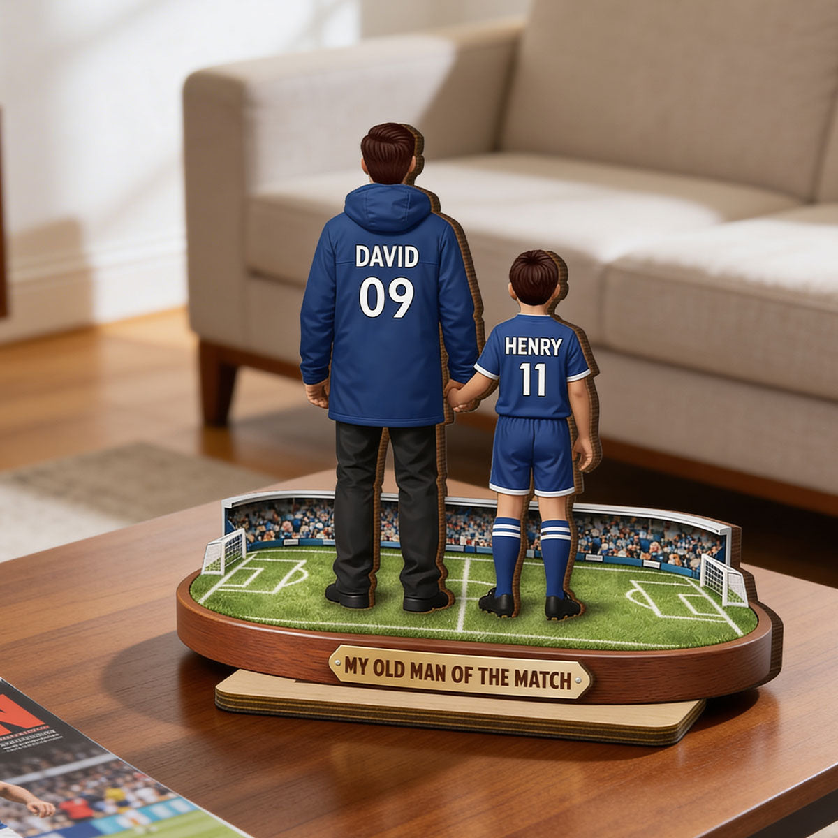 My Old Man Of The Match - Personalised 2-Layered Wooden Plaque - UK  Gift For Football Dad