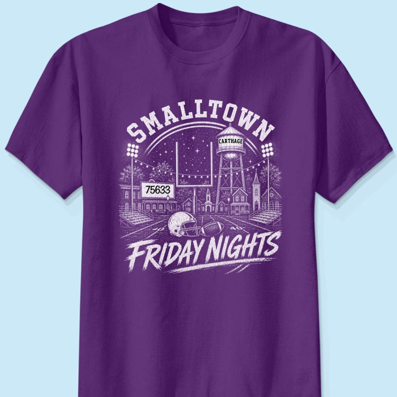 Custom Town Name & Zip Code Game Day Football - Personalized Shirt - Trendy Tee for Football Mom