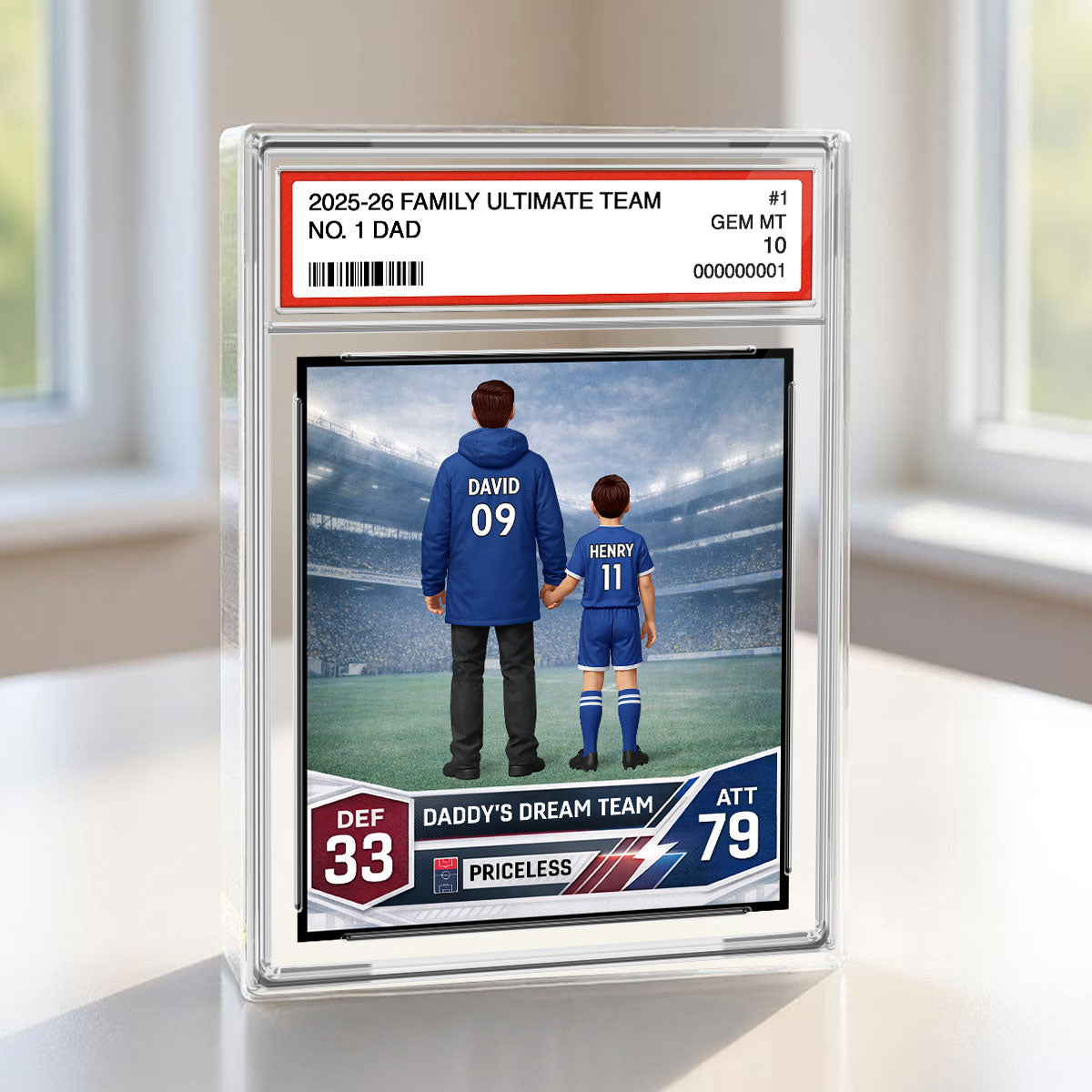 Our Match Of A Lifetime Trading Card - Personalised Acrylic Block Plaque - UK  Gift For Football Dad
