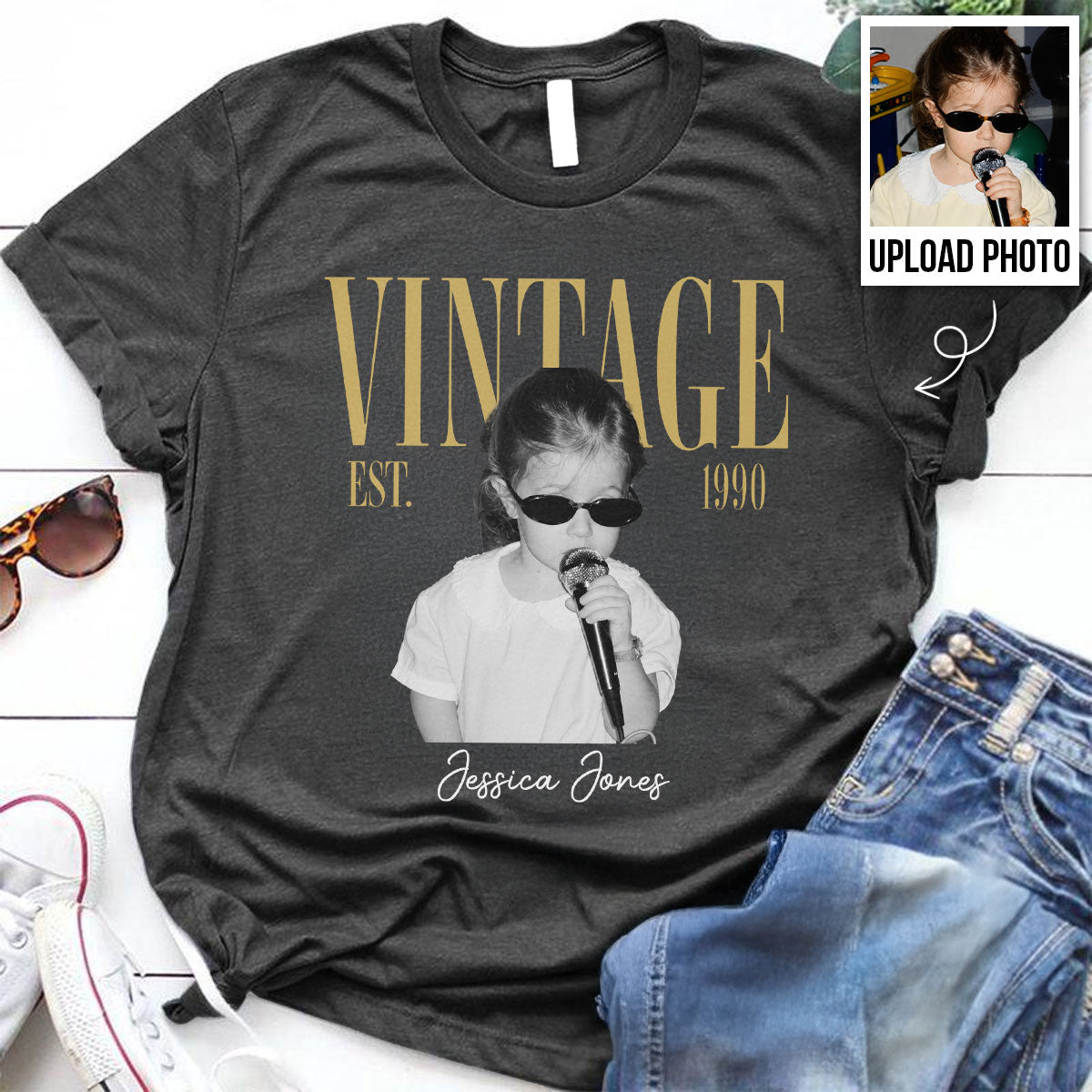 Retro Vintage Custom Photo Birthday - Personalized Shirt - Birthday Gift For Best Friends, Family Members