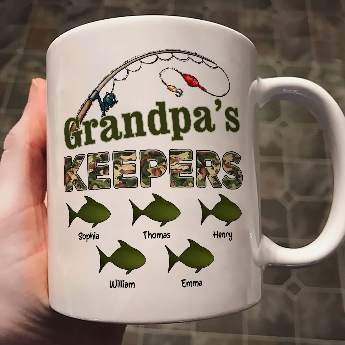 Fishing Grandpa's Keepers - Personalized Mug - Father's Day Gift For Grandpa, Dad