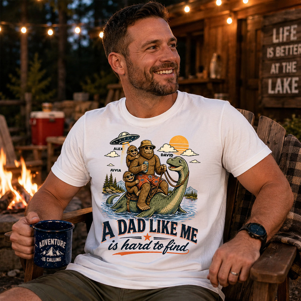A Dad Like Me is Hard to Find Bigfoot Riding Monster - Personalized Shirt - Father's Day Gift for Dad, Husband