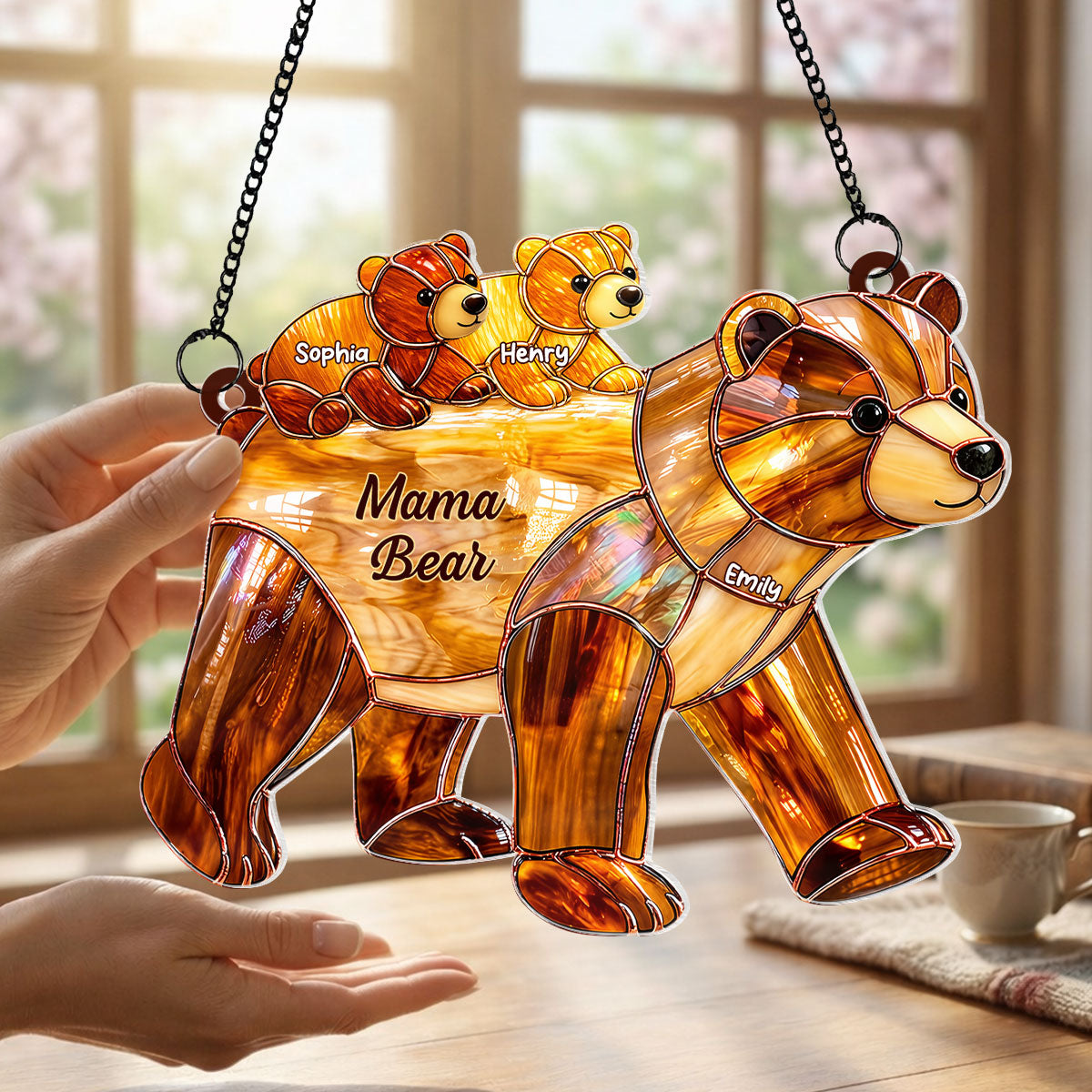 Mama Bear - Personalized Suncatcher - Sentimental Mother's Day Gift for Mom, Wife