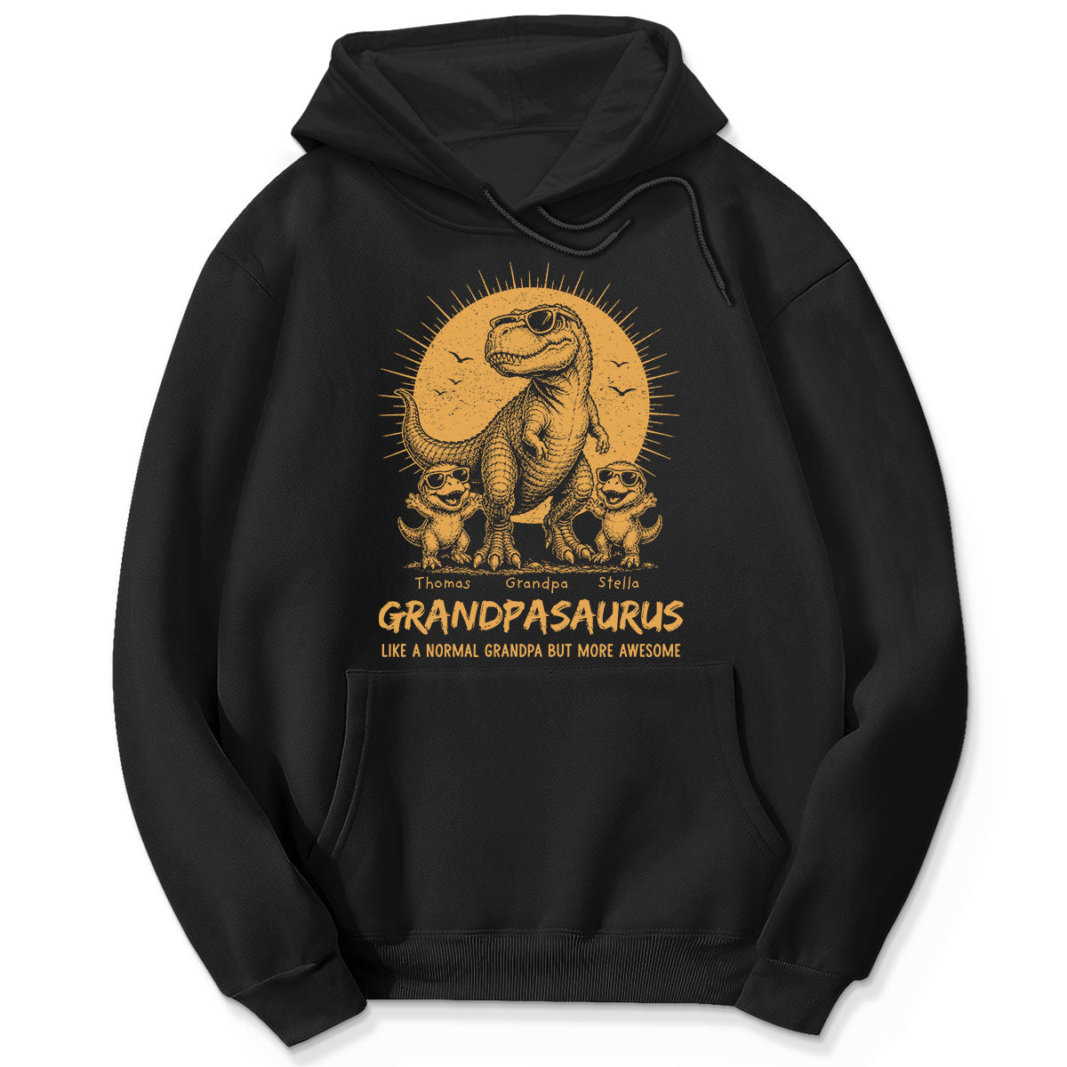 Retro Yellow Vintage Grandpasaurus - Personalized Shirt - Funny Father's Day Gift For Dad, Husband