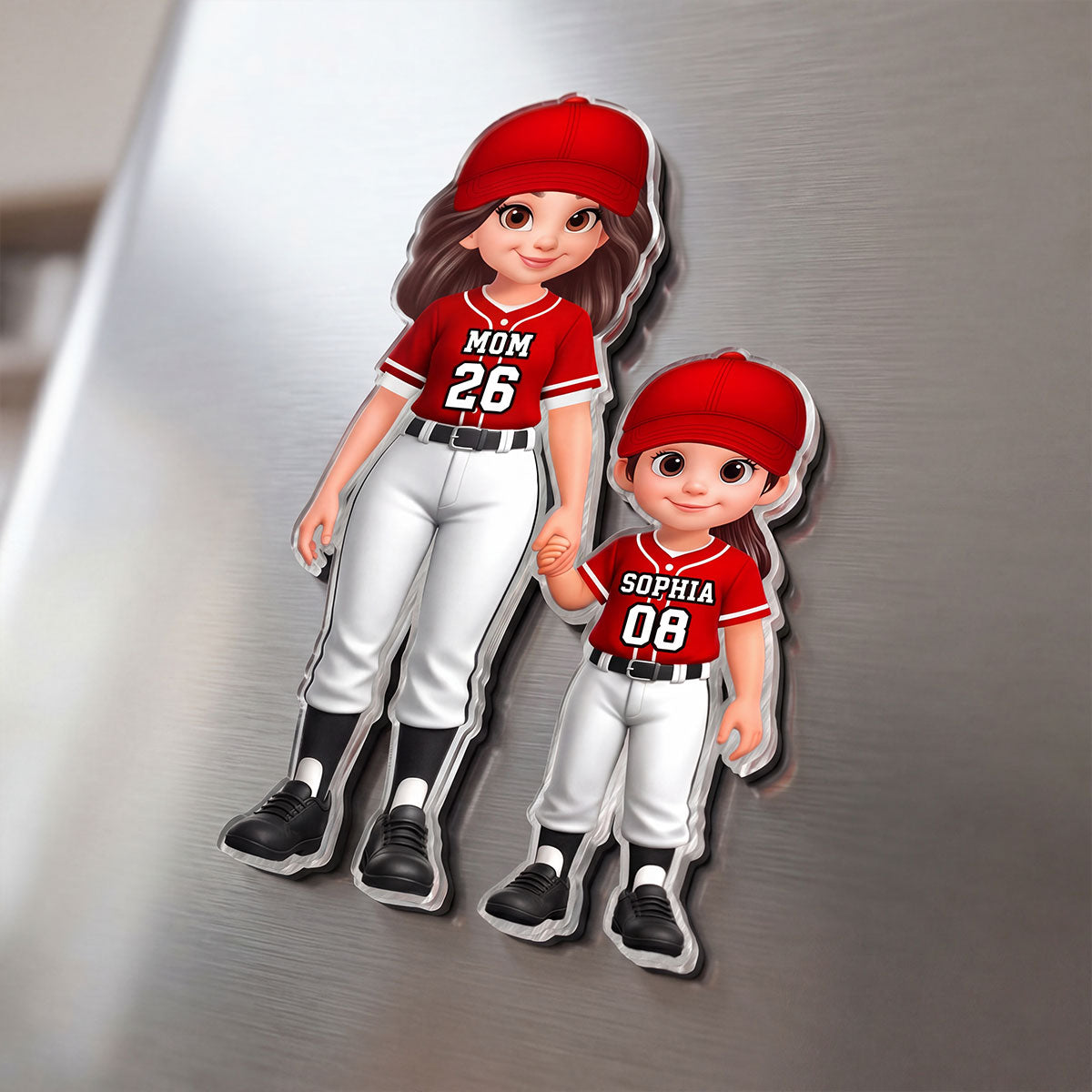 Baseball My Favorite Players Call Me Grandma Mom - Personalized Acrylic Fridge Magnet - Mother's Day Gift For Grandma, Mom