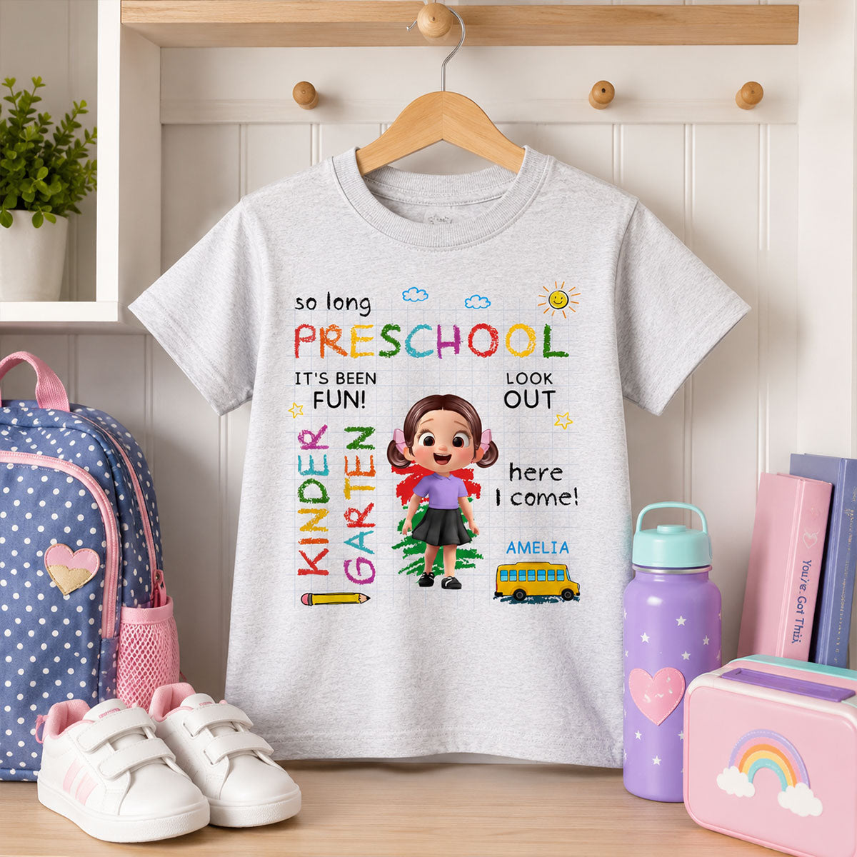 So Long Preschool Look Out Kindergarten - Personalized Shirt - Back To School Gift, Gift For Kids
