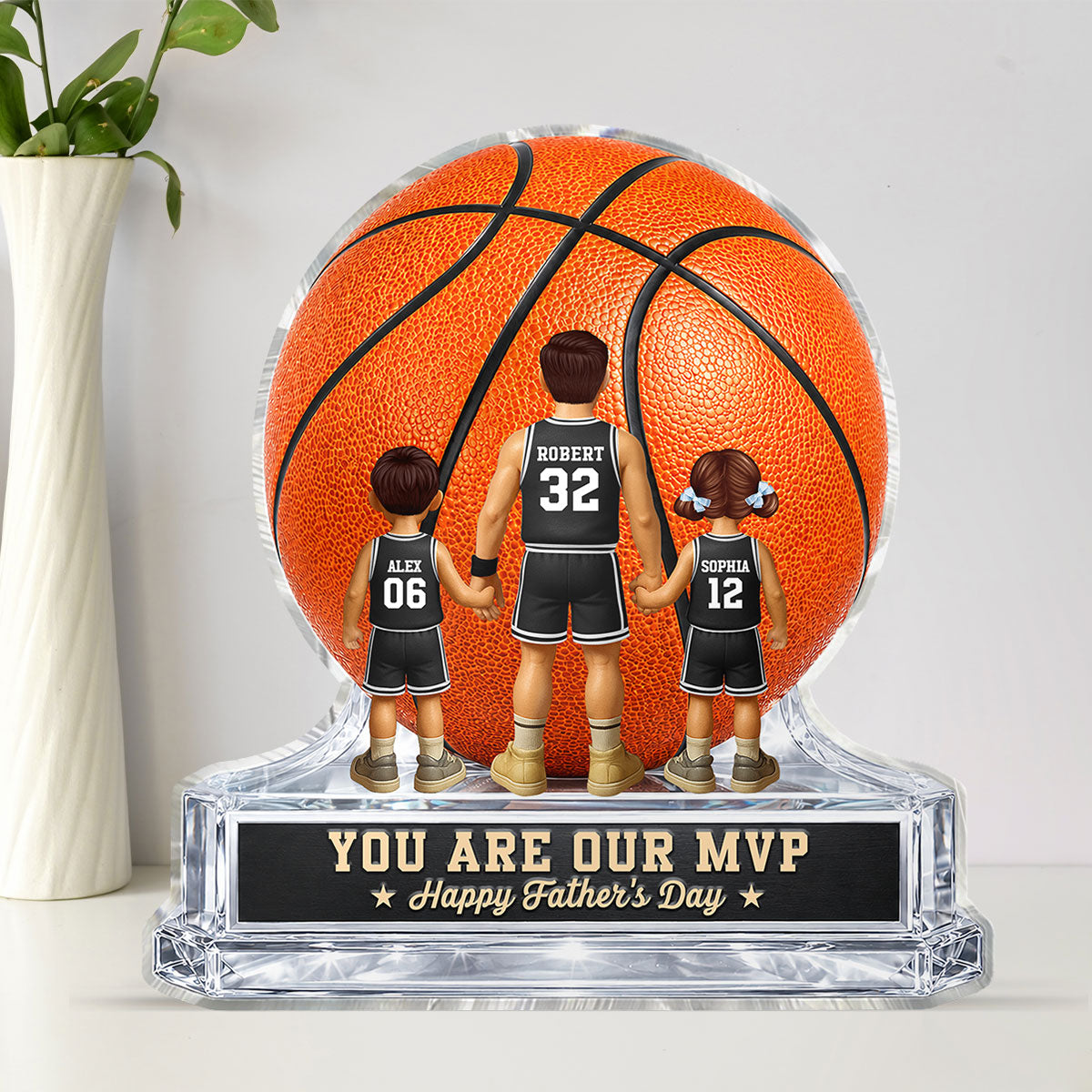 Basketball No 1 Dad Legend You Are Our MVP - Personalized Acrylic Block Plaque -  Gift For Dad, Husband, Basketball Fans