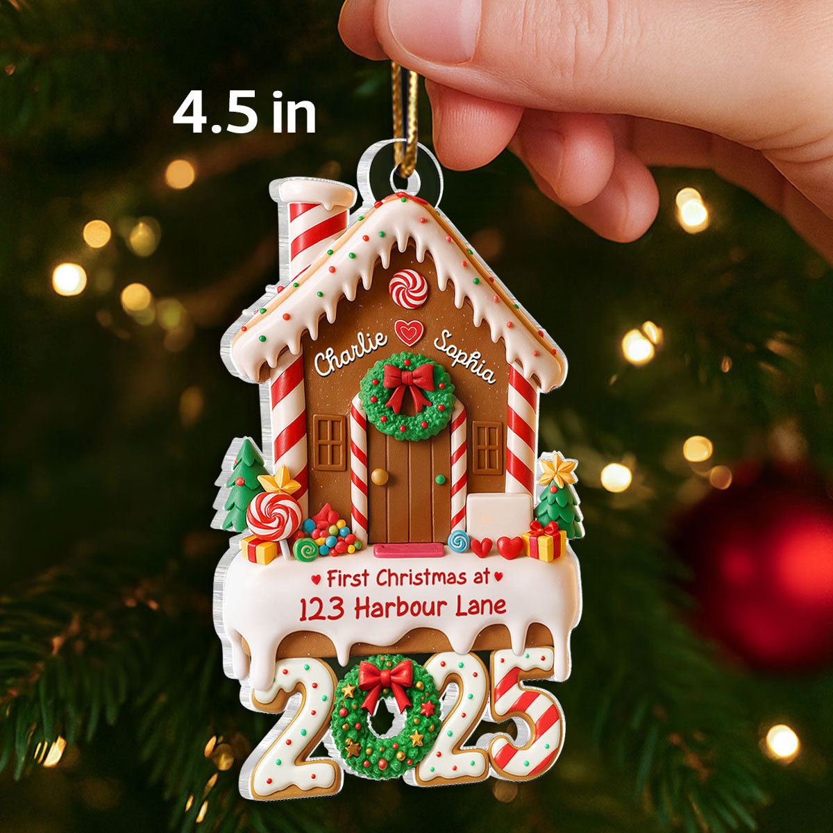 Family First Christmas In Our New Home - Personalized Acrylic Ornament - Unique Christmas Gift For Family