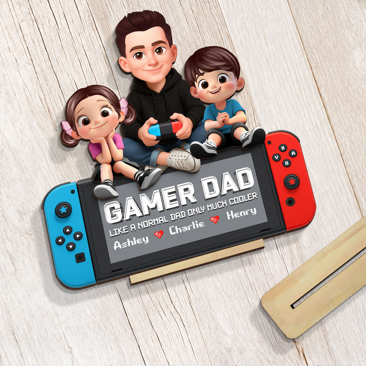 Legend Gamer Dad Much Cooler - Personalized 2-Layered Wooden Plaque -  Gift For Dad, Husband, Gamers