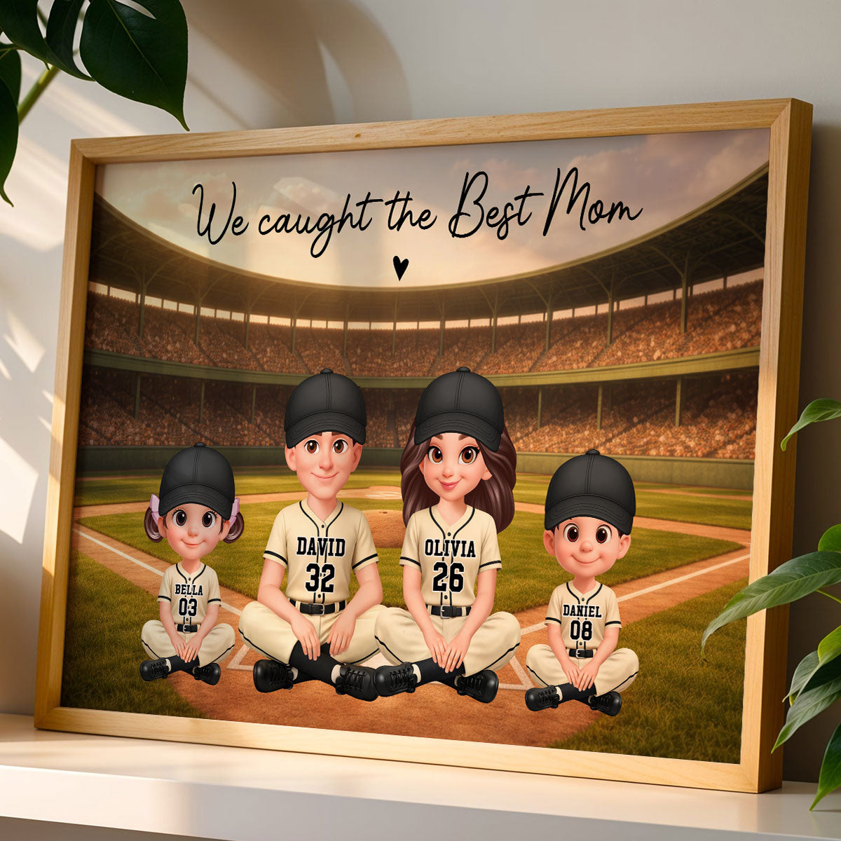 Baseball We Caught The Best Mom - Personalized Poster - Mother's Day Gift For Baseball Mom, Wife