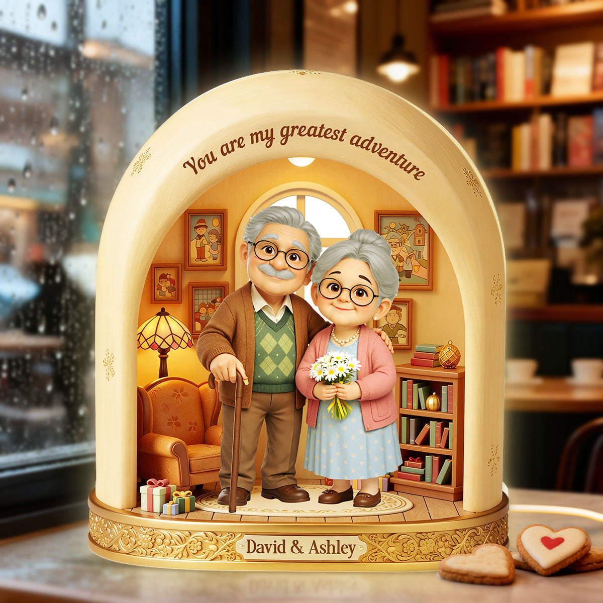 A Lifetime Adventure Old Couple - Personalized Light Box - Anniversary, Valentine's Day Gift, Gift For Him, Gift For Her