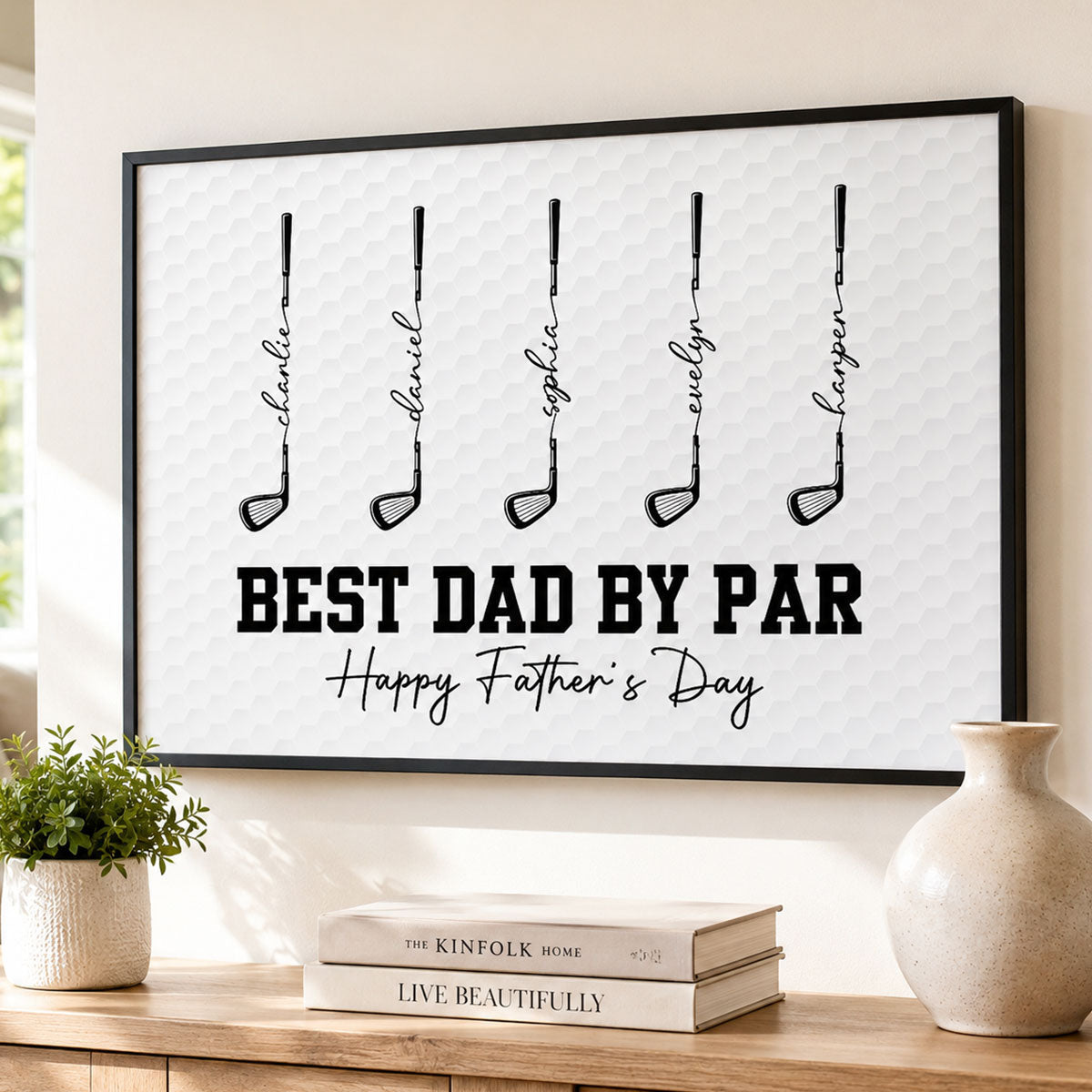 Golf Best Dad Grandpa By Par - Personalized Poster - Father's Day Gift For Dad, Grandpa