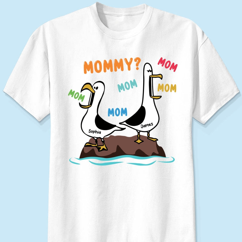 Seagull Mom Mom Mom Colorful - Personalized Shirt - Funny Mother's Day Gift For Mom