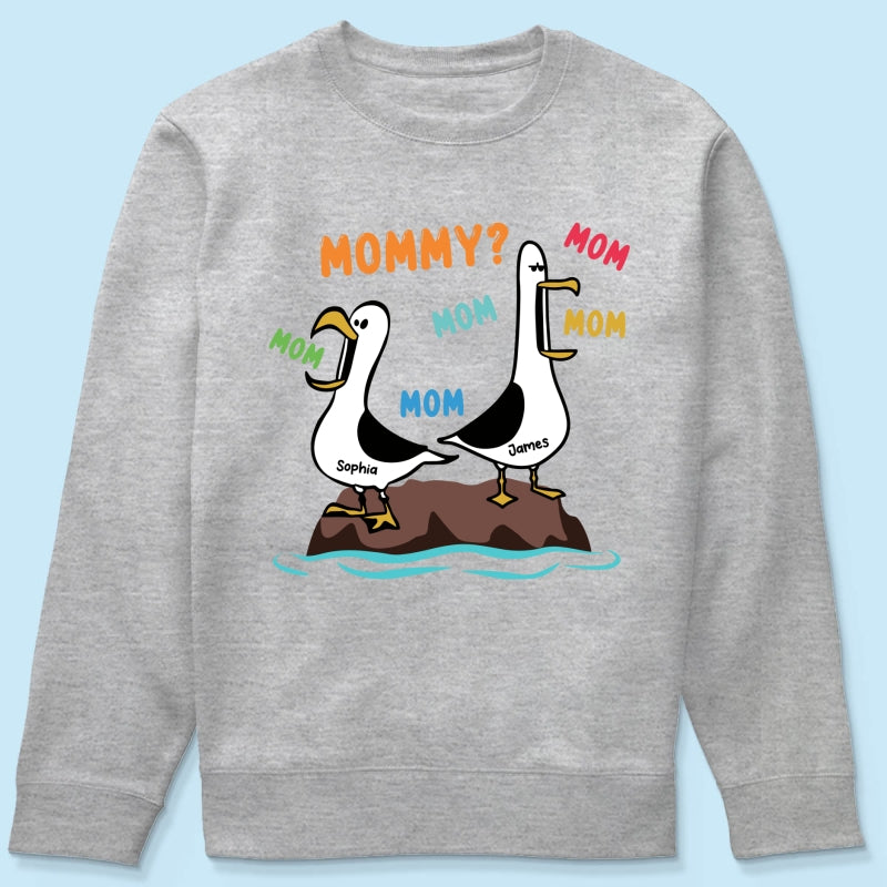 Seagull Mom Mom Mom Colorful - Personalized Shirt - Funny Mother's Day Gift For Mom