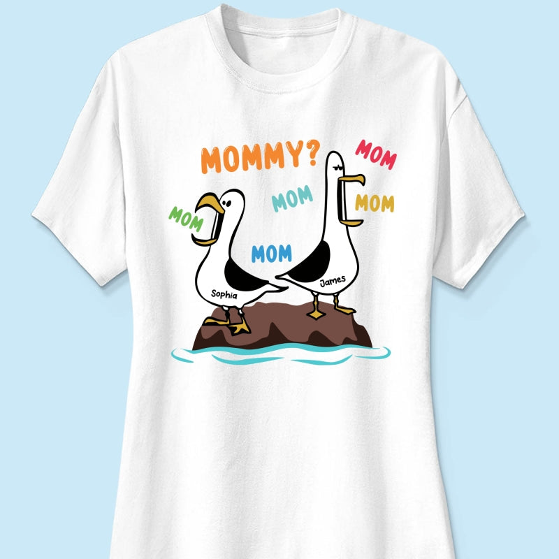 Seagull Mom Mom Mom Colorful - Personalized Shirt - Funny Mother's Day Gift For Mom