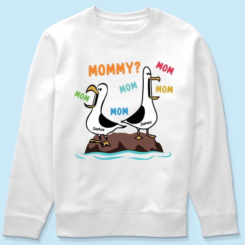 Seagull Mom Mom Mom Colorful - Personalized Shirt - Funny Mother's Day Gift For Mom