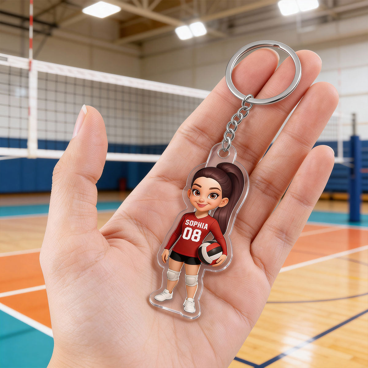 3D Effect Proud Volleyball Player - Personalized Acrylic Keychain - Gift For Volleyball Players, Volleyball Lovers