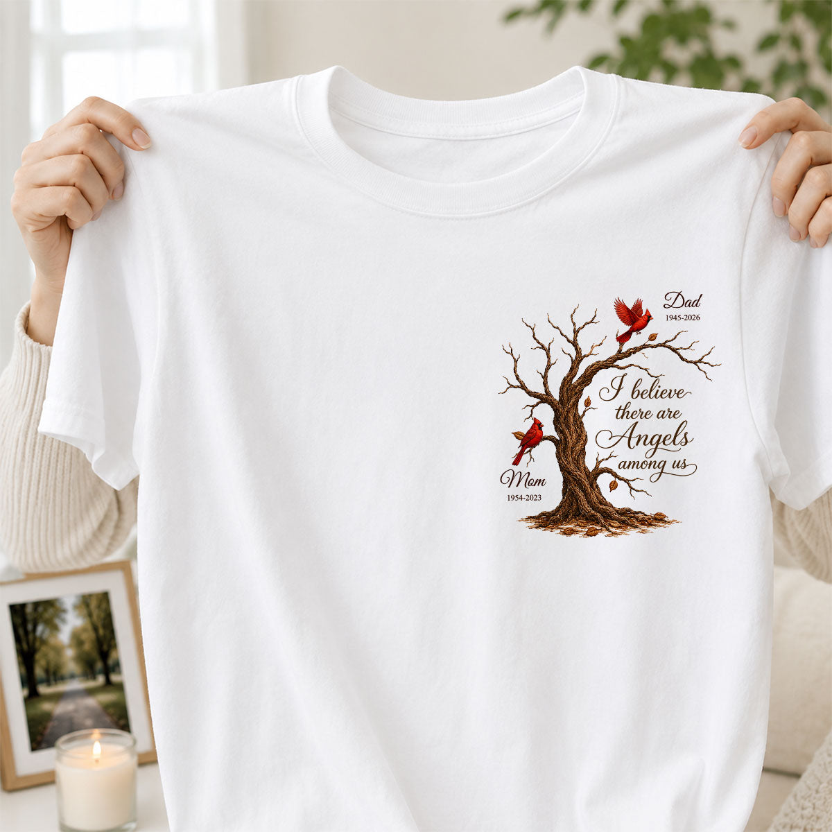 Old Tree Memorial Cardinal - Personalized Shirt - Remembrance Gift