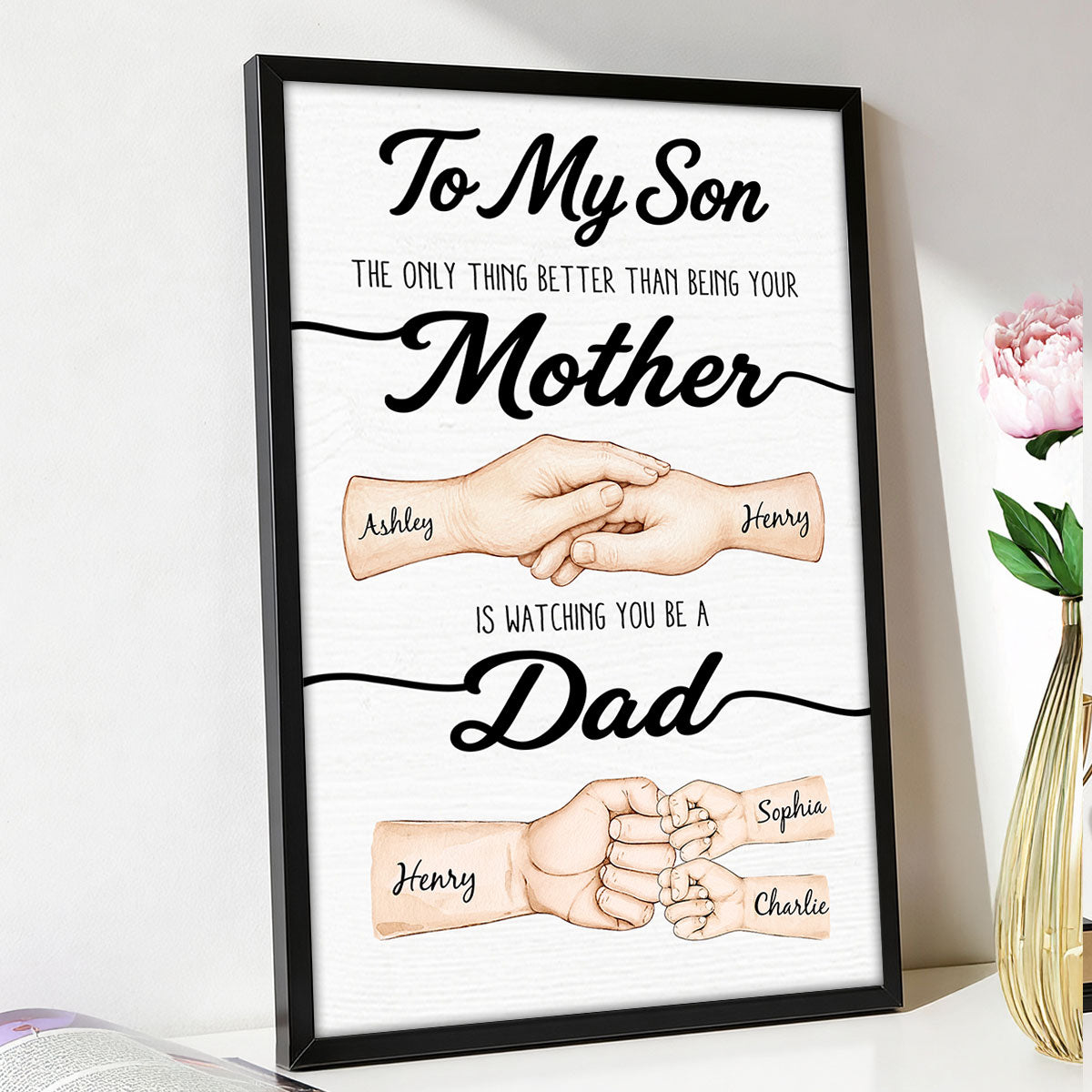 To My Son Watching You Be A Dad From Mom - Personalized Poster - Father's Day Gift For Son