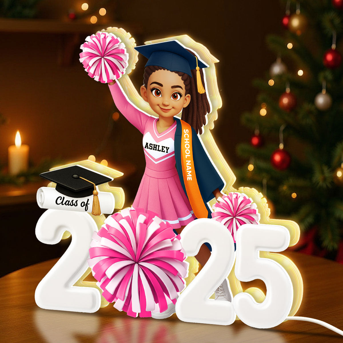 Senior Cheerleader Graduation - Personalized Light Box - Christmas Gift Graduation Gift
