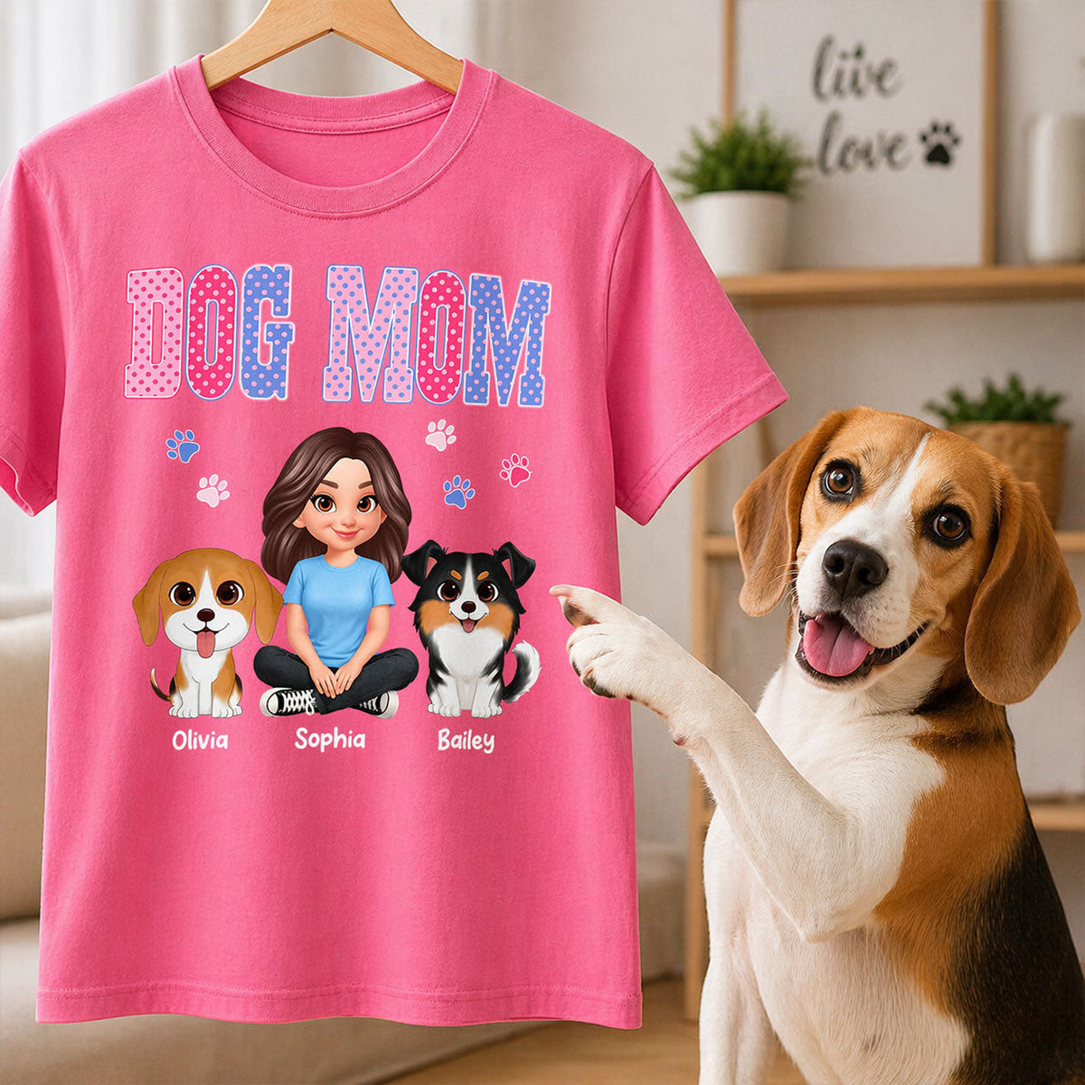 Trending Polka Dot Pattern Spring Summer Vibe Dog Mom - Personalized Shirt - Mother's Day Gift For Dog Mom