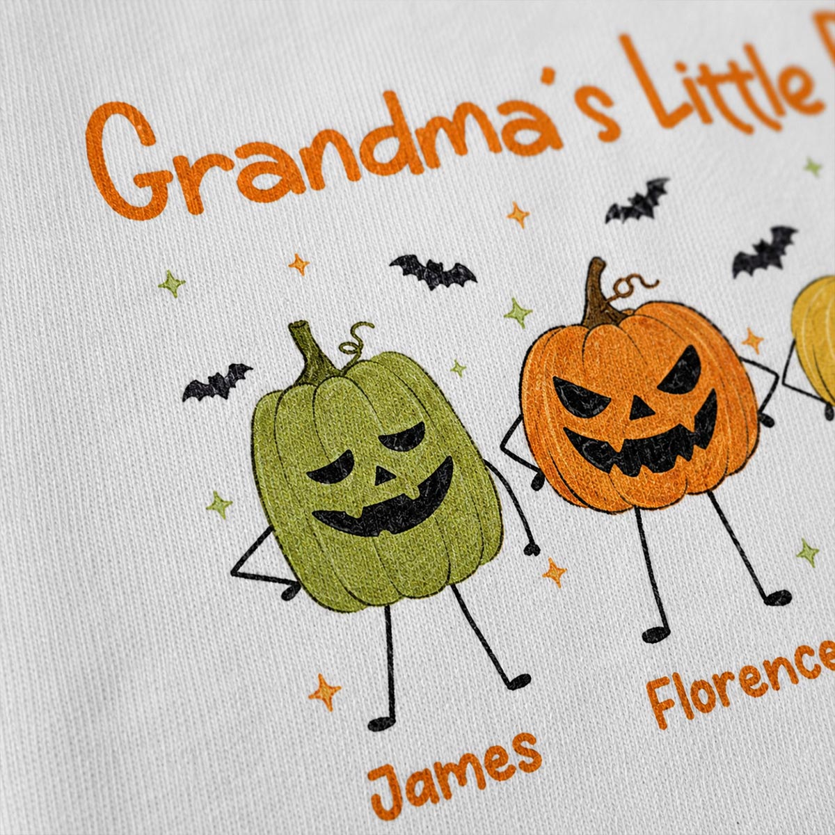Grandma's Little Pumpkins Doodle Jack-o'-lantern Pumpkins - Personalized Shirt - Perfect Halloween Costume For Grandma, Mom