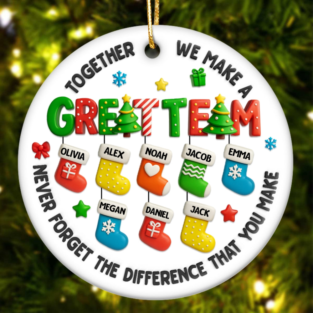Together We Make A Great Team - Personalized Ceramic Ornament - Christmas Gift for Coworker