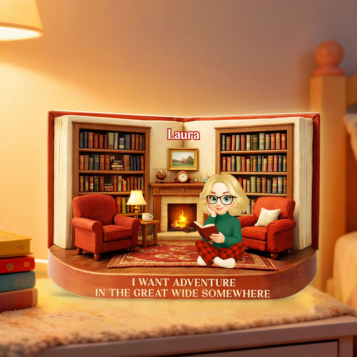 Just A Girl Who Loves Books - Personalized Light Box - Gift for Book Lovers
