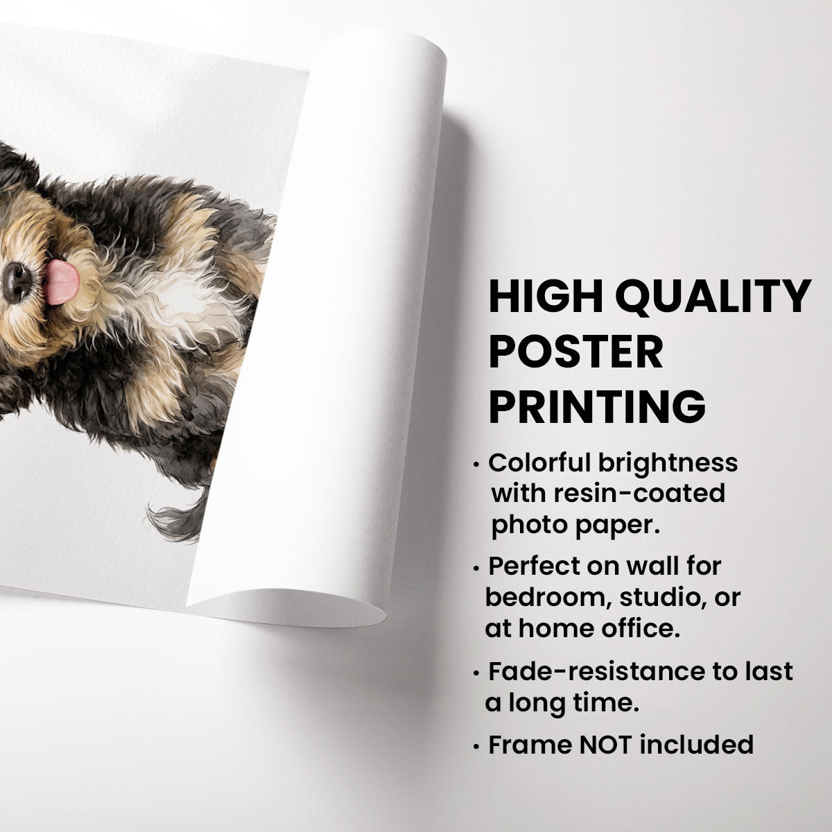 Custom Watercolor Portraits Using Pet Photo - Personalized Poster - Father's Day Gift for Dogs Cats Lovers