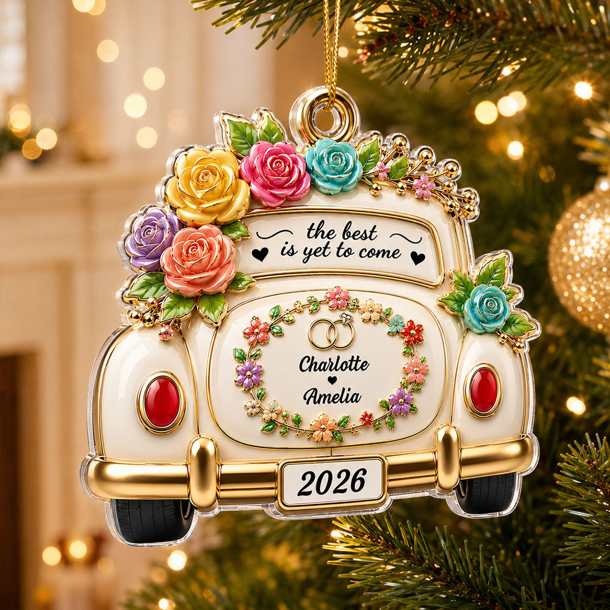 The Best Is Yet To Come - Personalized Acrylic Ornament - Wedding Gifts for Couples Newlyweds 2026