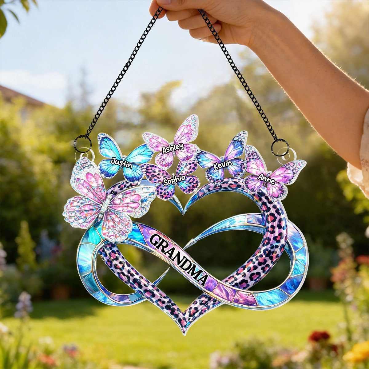 Mom Grandma Heart Infinity - Personalized Suncatcher - Sentimental Mother's Day Gift for Grandma, Mom, Wife