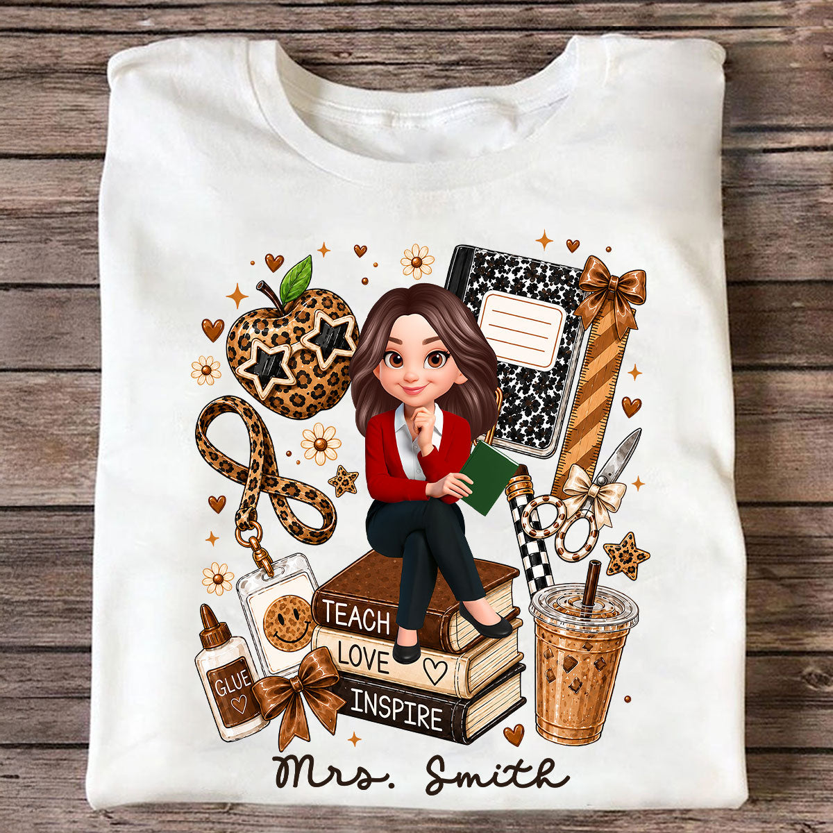 Leopard Style Teacher Life - Personalized Shirt - Back To School Gift For Teacher