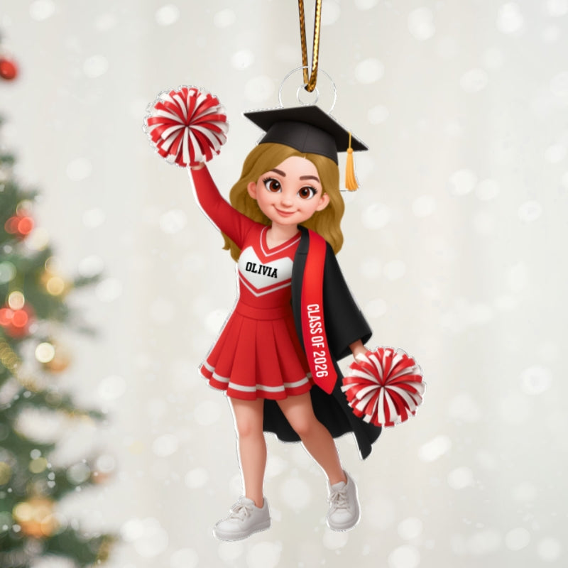 Senior Cheerleader Graduation - Personalized Acrylic Ornament