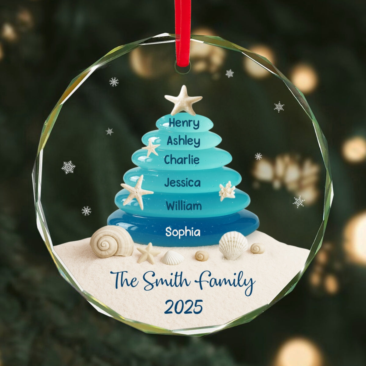 Sea Glass Christmas Tree - Personalized Glass Ornament - Heartwarming Festive Christmas Decor