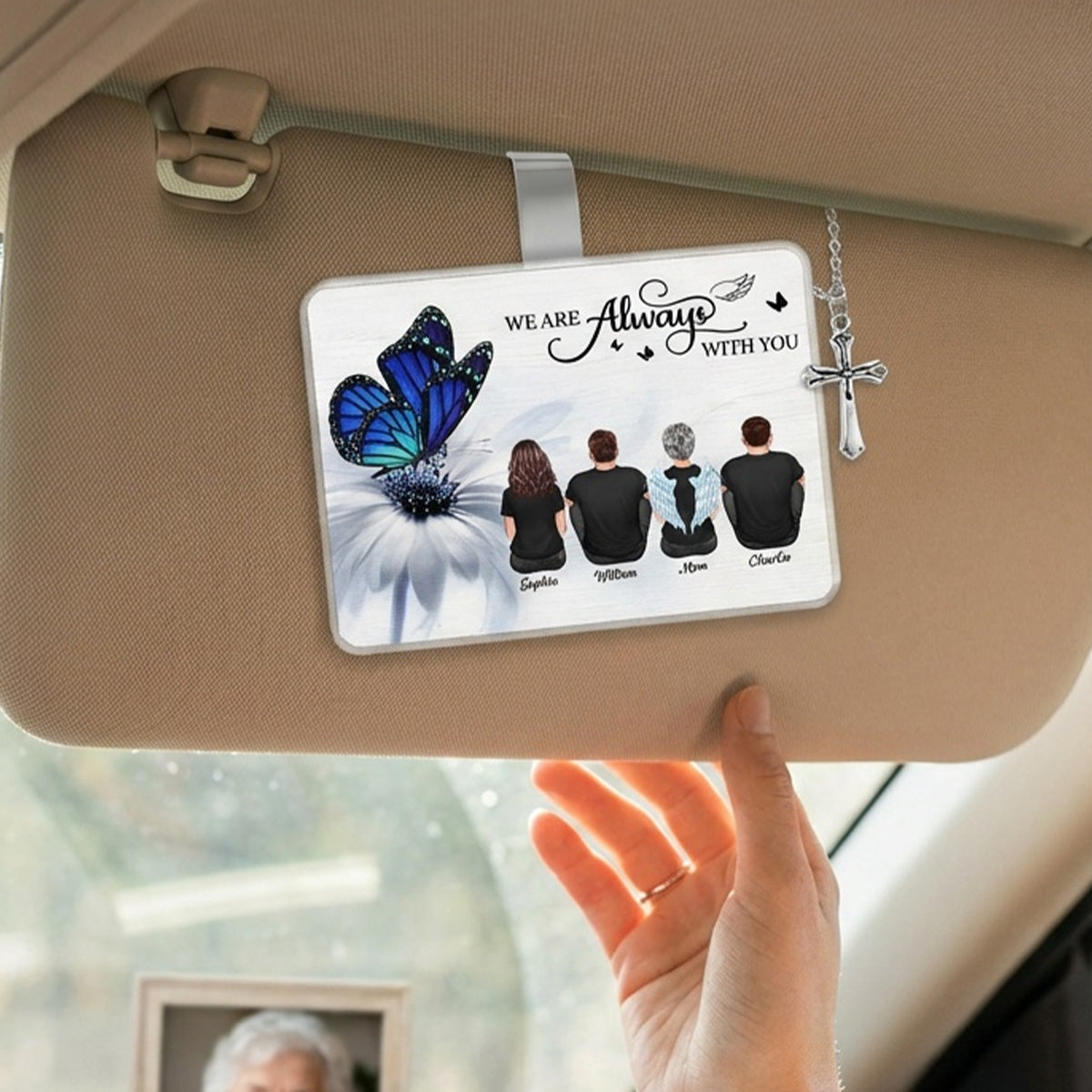 Butterfly I Am Always With You Memorial - Personalized Car Visor - Memorial, Remembrance, Sympathy Gift
