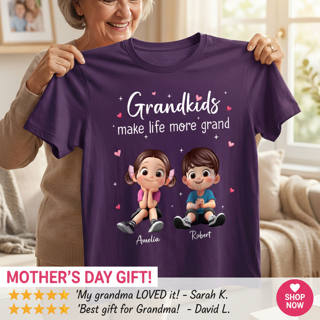 The Greatest Gift You Ever Know Cute Cartoon Kids - Personalized Shirt - Gift For Grandma