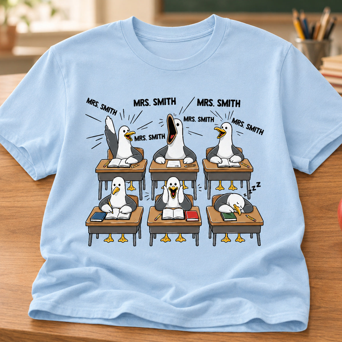 Funny Seagull Teacher - Personalized Shirt - Back To School Gift