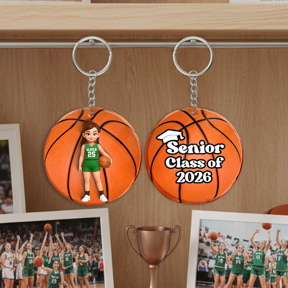 Basketball Senior Keepsake - Personalized Acrylic Keychain - Graduation Gift For Daughter, Son Graduates, Class of 2026