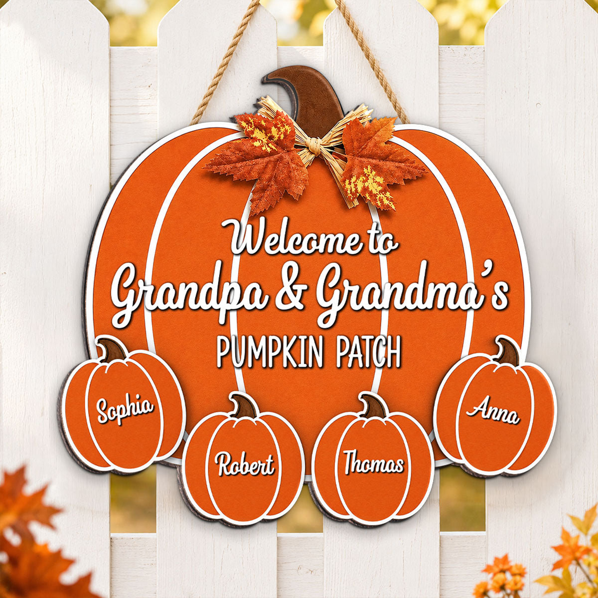 Fall Season Vibe Welcome To Grandma Grandpa Pumpkin Patch - Personalized Wood Sign - Fall Decoration For Grandparents