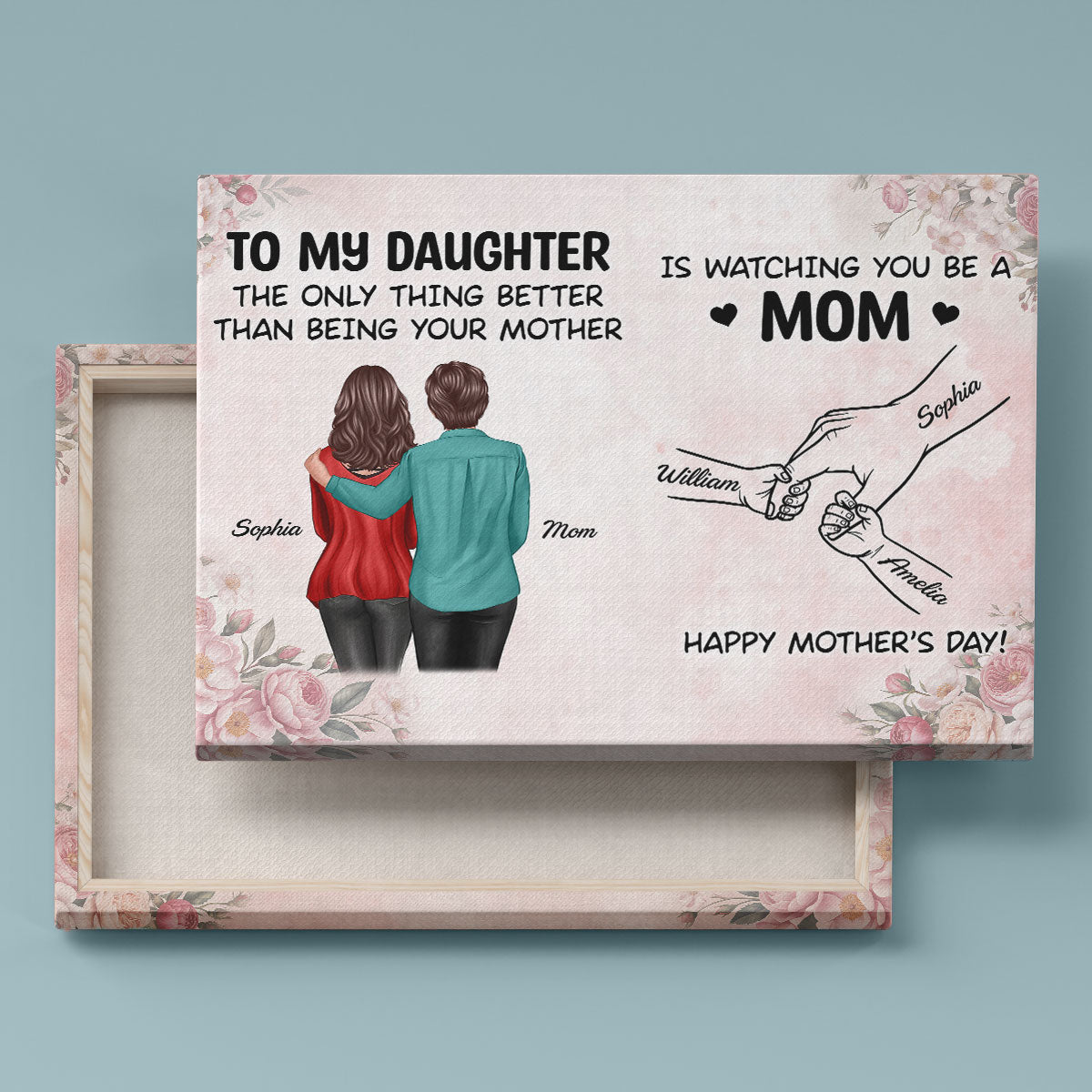 From Mom To Daughter Watching You Be A Mom - Personalized Canvas - Mother's Day Gift For Daughter