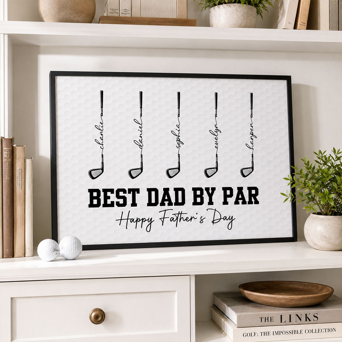Golf Best Dad Grandpa By Par - Personalized Poster - Father's Day Gift For Dad, Grandpa