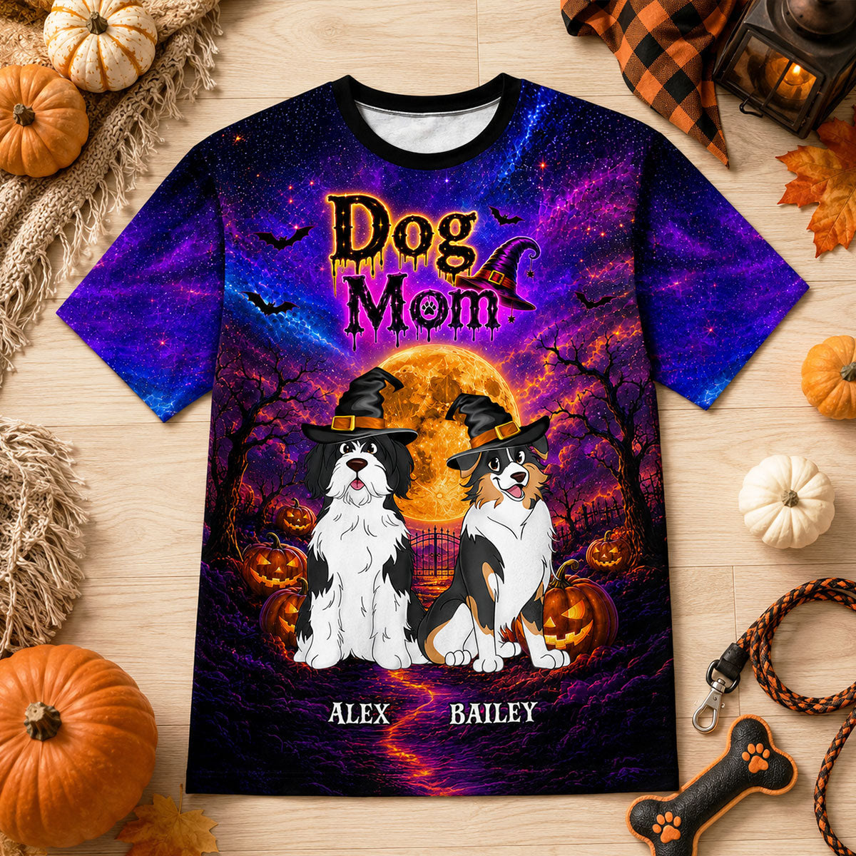 Galaxy Halloween Dog Mom - Personalized Shirt - Halloween Gift For Dog Lovers