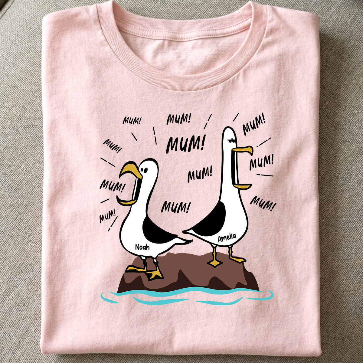 Seagull Mum Mum Mum Custom Name - Personalised Shirt - Funny Mother's Day Gift For Mum