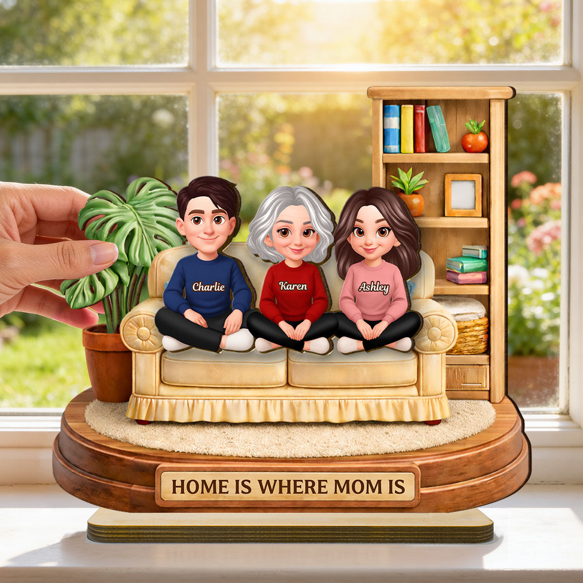 Home Is Where Mom Is - Personalized 2-Layered Wooden Plaque - Gift For Mom