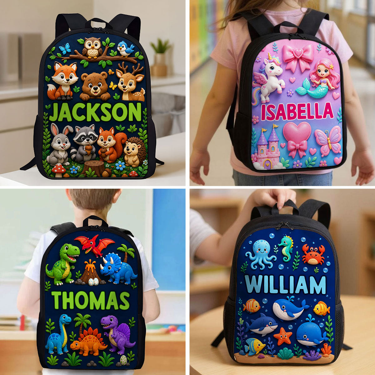 Trending Animal for Boys Girls - Personalized Backpack - Back to School Backpack for Kids