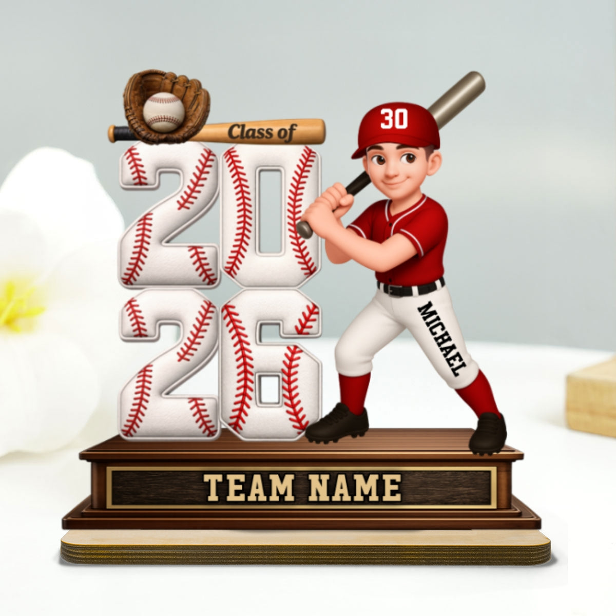 Baseball Senior Class Of 2026 2027 - Personalized 2-Layered Wooden Plaque - Graduation Gift For Son, Daughter, Graduates