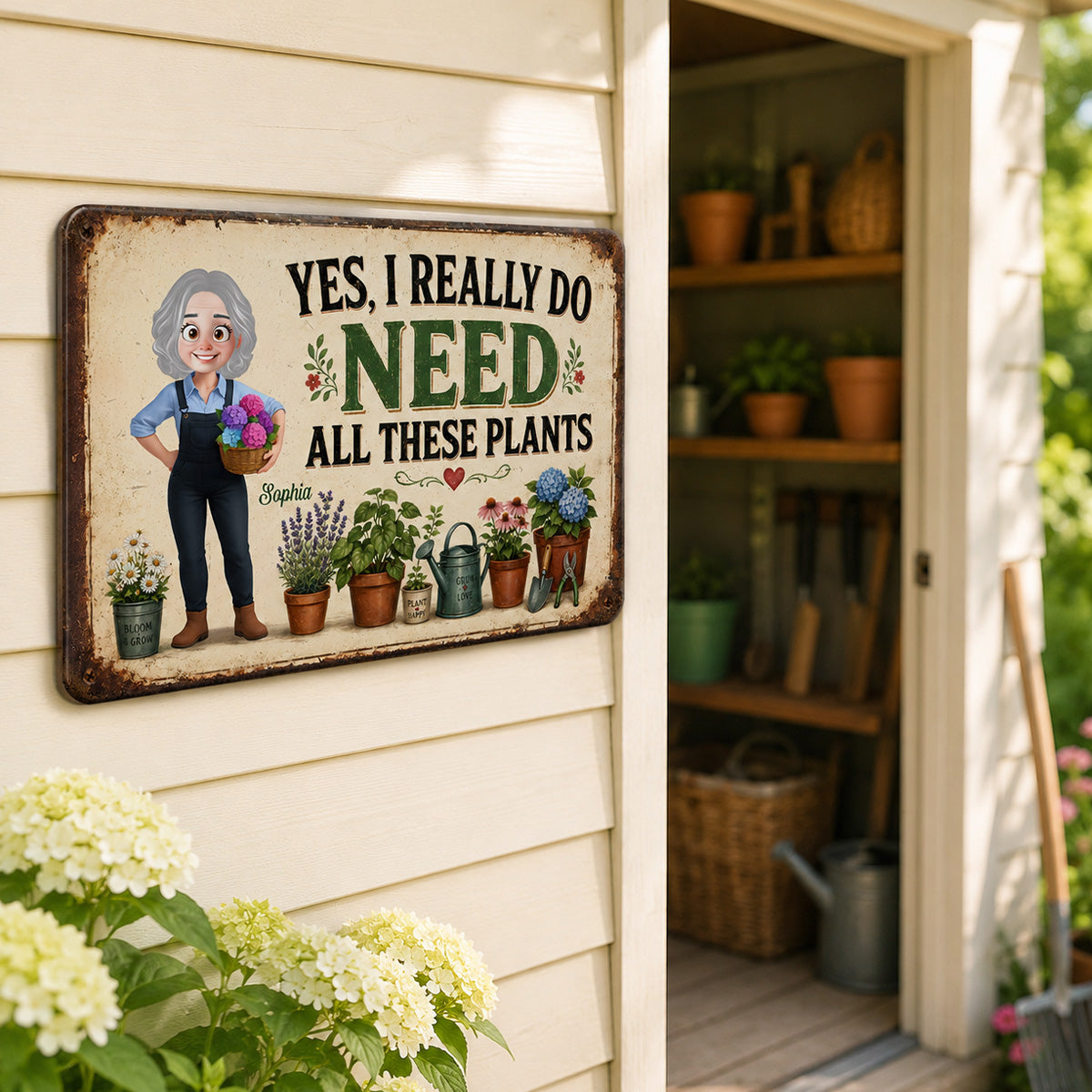 I Do Need All These Plants Gardening Girl - Personalized Garden Metal Sign - Home Garden Greenhouse Outdoor Decor