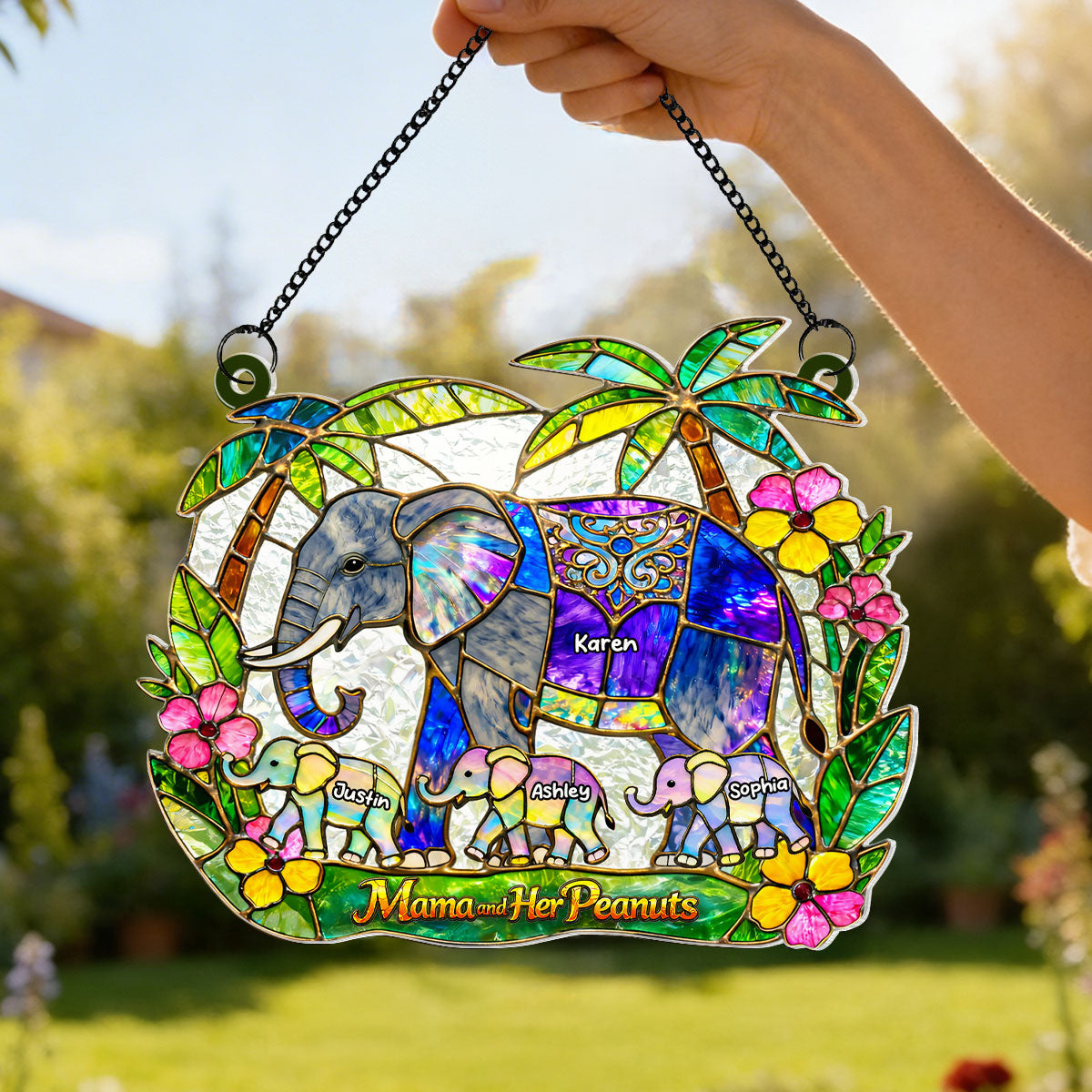Mama and Her Peanuts - Personalized Suncatcher - Mother's Day Gift for Mom, Wife