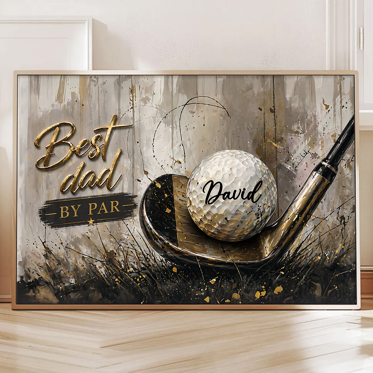 Best Golf Dad by Par - Personalized Poster - Father's Day Gift for Dad, Husband